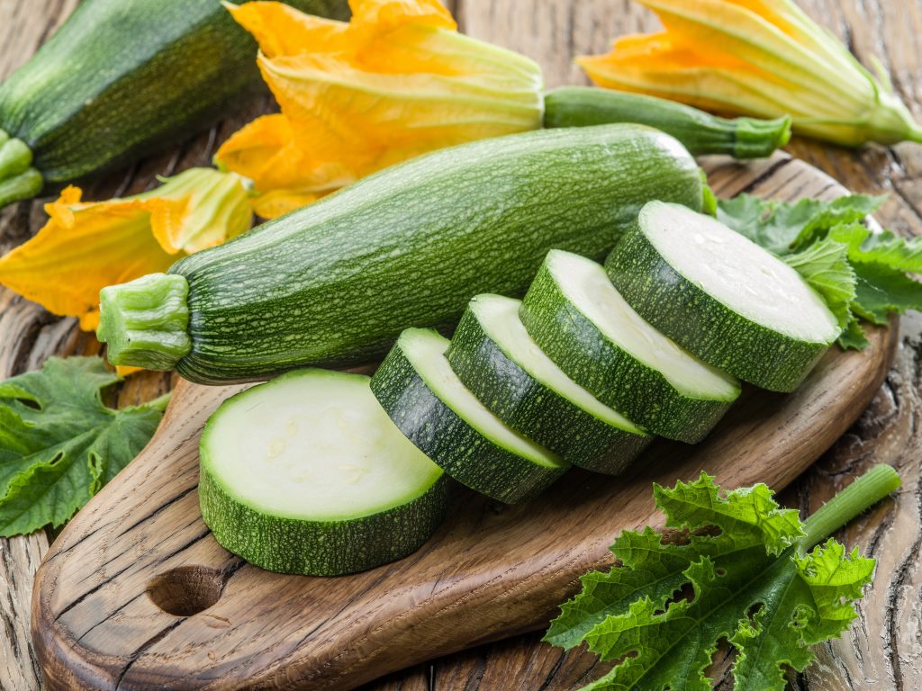 Zucchini on a white background